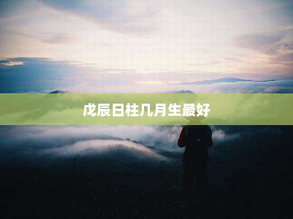 戊辰日柱几月生最好