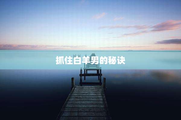 抓住白羊男的秘诀