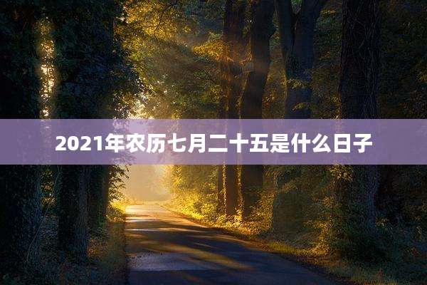 2021年农历七月二十五是什么日子