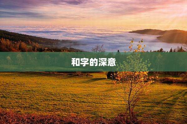 和字的深意