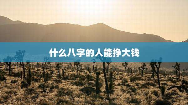 什么八字的人能挣大钱