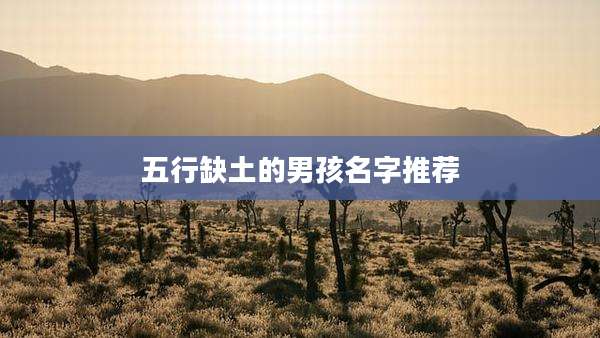 五行缺土的男孩名字推荐