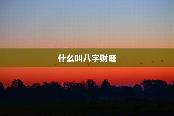 什么叫八字财旺