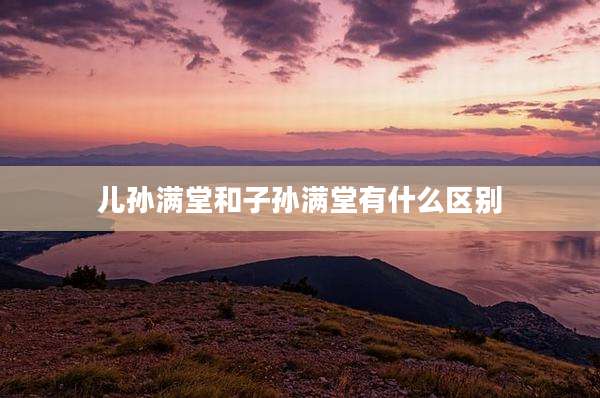 儿孙满堂和子孙满堂有什么区别