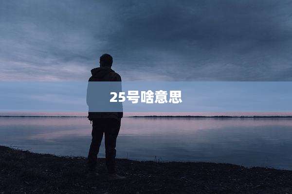 25号啥意思