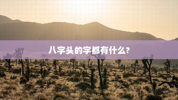 八字头的字都有什么?