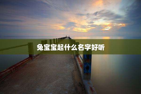 兔宝宝起什么名字好听