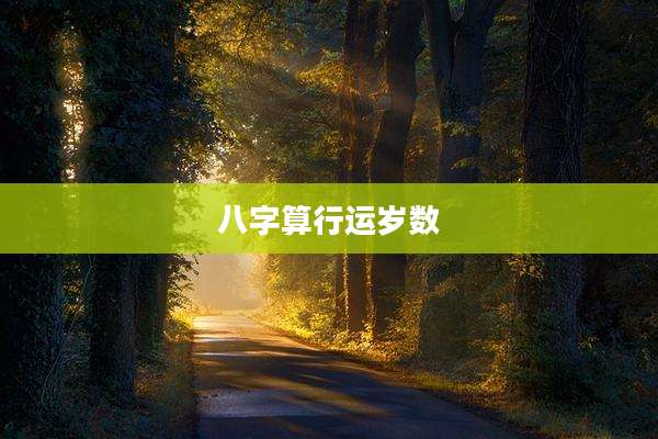 八字算行运岁数