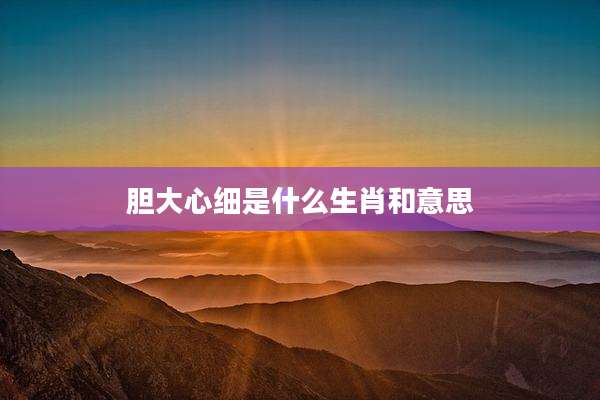 胆大心细是什么生肖和意思