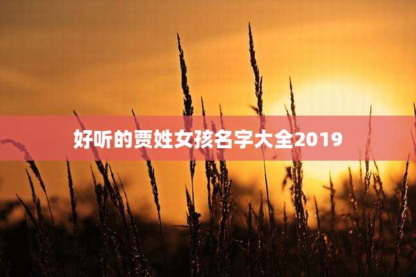 好听的贾姓女孩名字大全2019