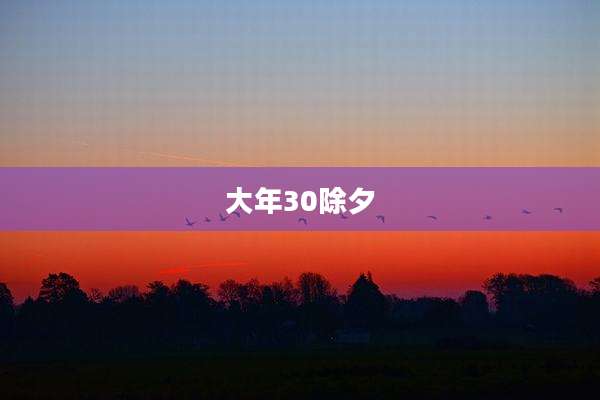 大年30除夕