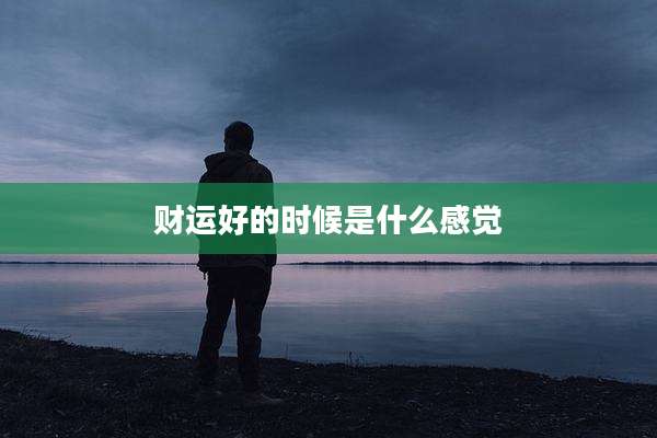 财运好的时候是什么感觉