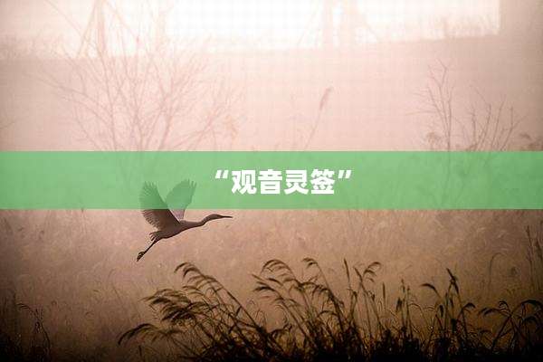 “观音灵签”