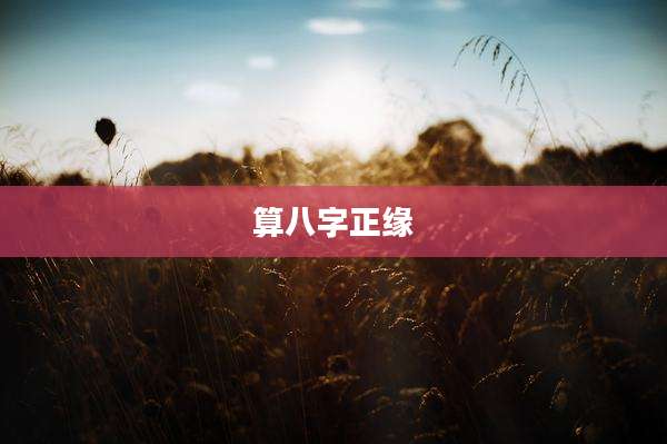 算八字正缘