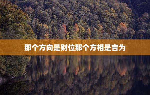 那个方向是财位那个方相是吉为