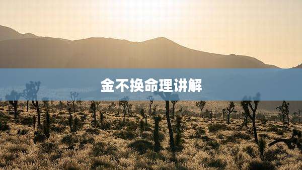 金不换命理讲解