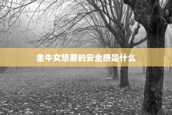 金牛女想要的安全感是什么