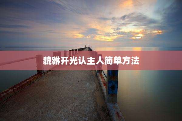 貔貅开光认主人简单方法