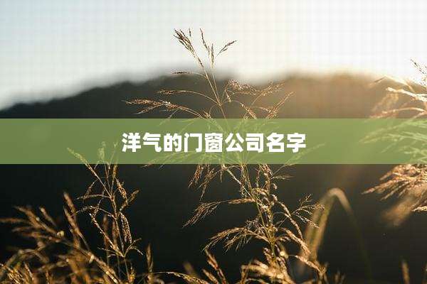 洋气的门窗公司名字