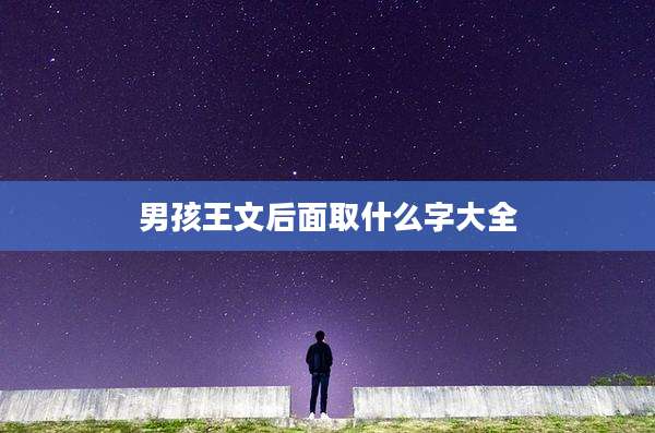 男孩王文后面取什么字大全