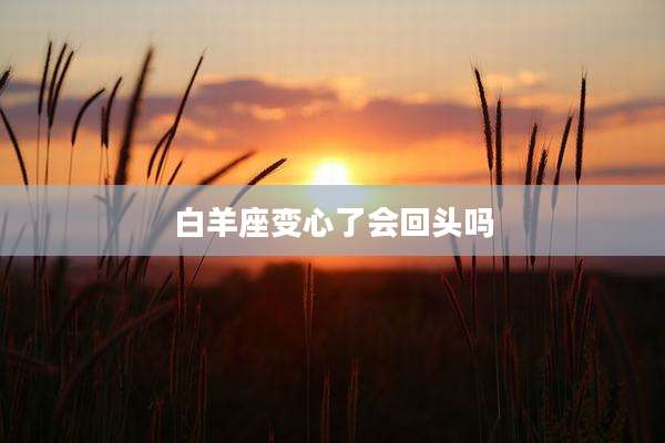 白羊座变心了会回头吗