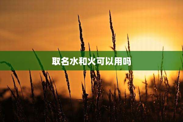 取名水和火可以用吗
