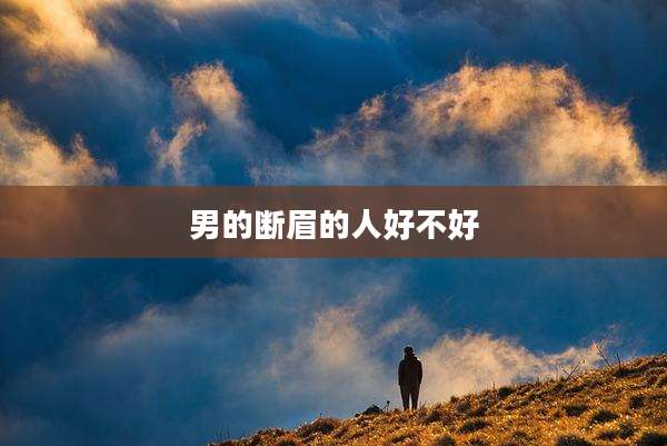 男的断眉的人好不好