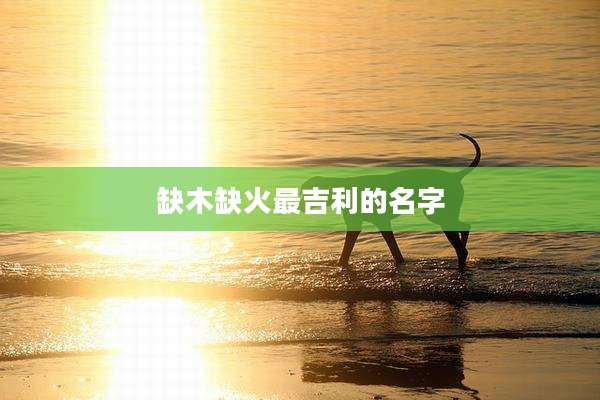 缺木缺火最吉利的名字