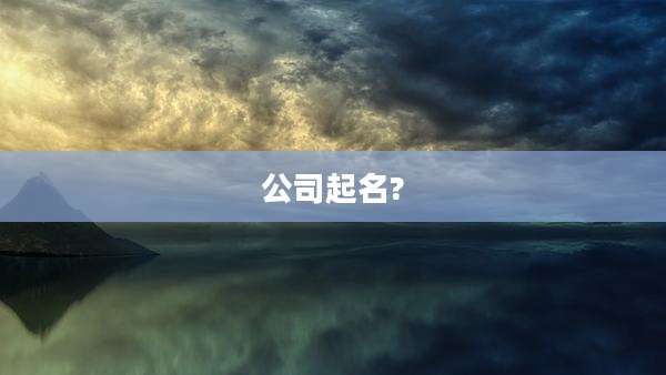 公司起名?