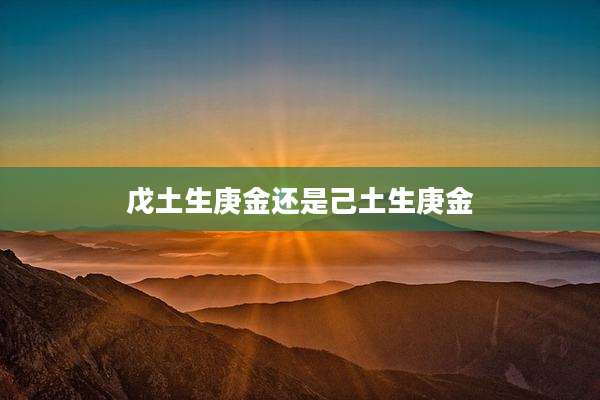 戊土生庚金还是己土生庚金