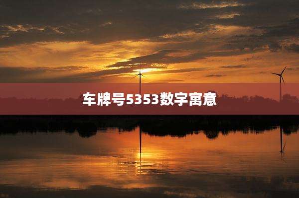 车牌号5353数字寓意