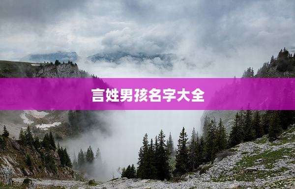 言姓男孩名字大全