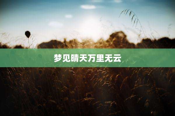 梦见晴天万里无云