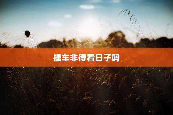 提车非得看日子吗