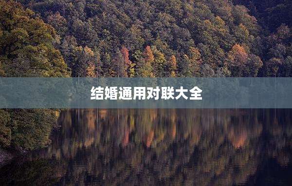 结婚通用对联大全