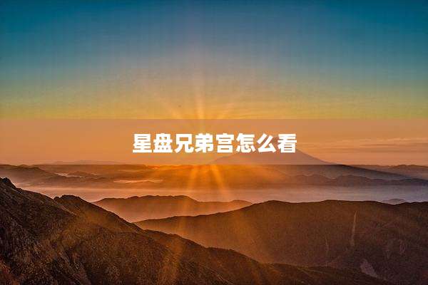 星盘兄弟宫怎么看