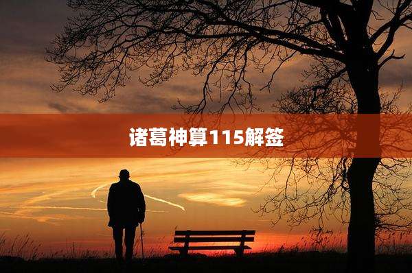 诸葛神算115解签