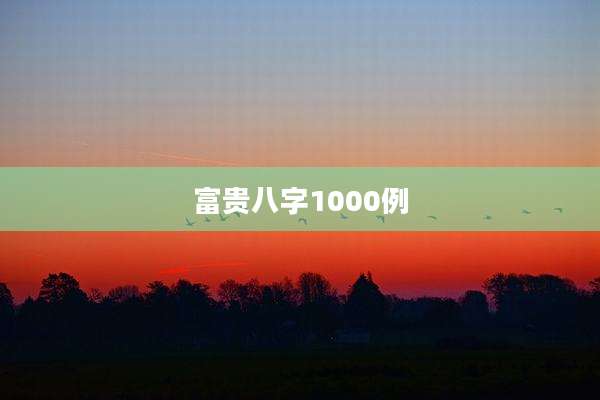 富贵八字1000例