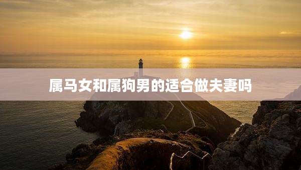 属马女和属狗男的适合做夫妻吗
