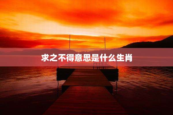 求之不得意思是什么生肖