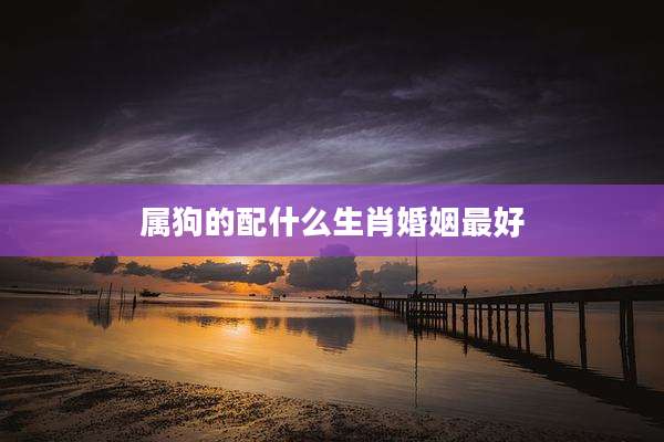 属狗的配什么生肖婚姻最好