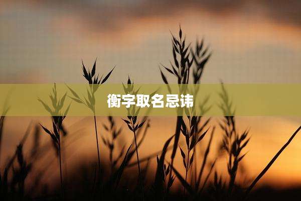衡字取名忌讳