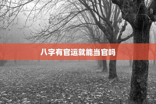 八字有官运就能当官吗