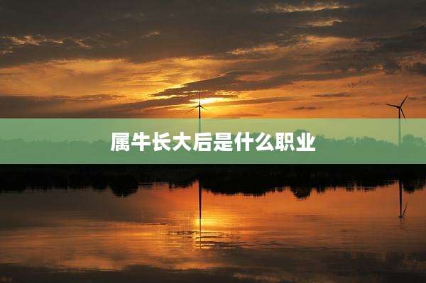 属牛长大后是什么职业