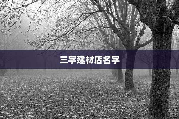 三字建材店名字