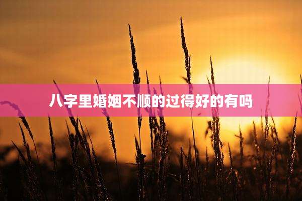 八字里婚姻不顺的过得好的有吗