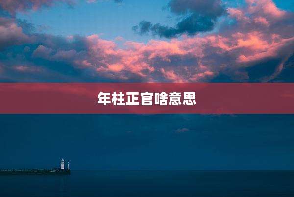 年柱正官啥意思