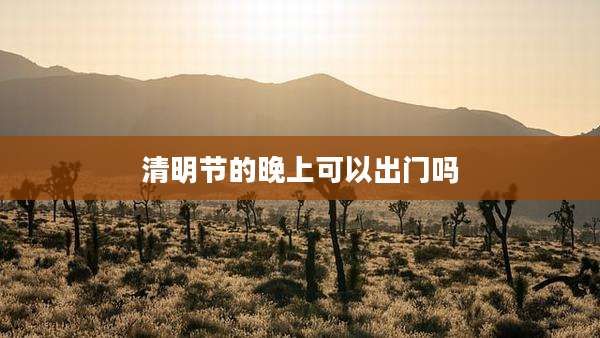 清明节的晚上可以出门吗