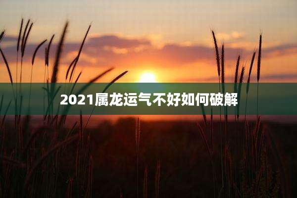 2021属龙运气不好如何破解