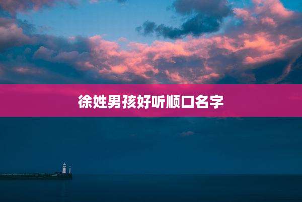 徐姓男孩好听顺口名字